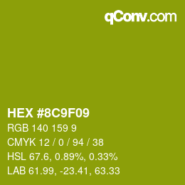 Color code: HEX #8C9F09 | qconv.com
