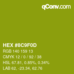 Farbcode: HEX #8C9F0D | qconv.com