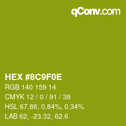 颜色代码: HEX #8C9F0E | qconv.com