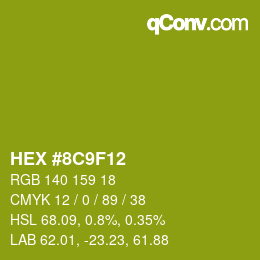 Color code: HEX #8C9F12 | qconv.com