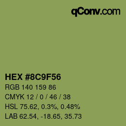 颜色代码: HEX #8C9F56 | qconv.com