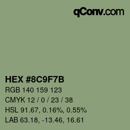 颜色代码: HEX #8C9F7B | qconv.com