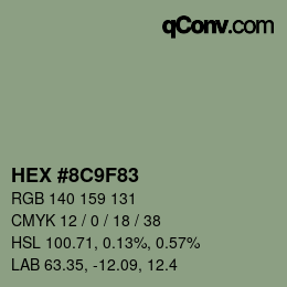 Color code: HEX #8C9F83 | qconv.com