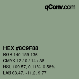 Color code: HEX #8C9F88 | qconv.com