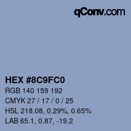 Color code: HEX #8C9FC0 | qconv.com