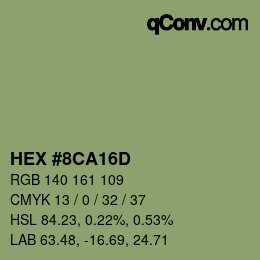 カラーコード: HEX #8CA16D | qconv.com