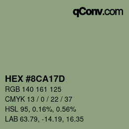 Color code: HEX #8CA17D | qconv.com