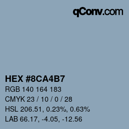 Farbcode: HEX #8CA4B7 | qconv.com