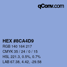 Color code: HEX #8CA4D9 | qconv.com