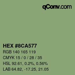 Farbcode: HEX #8CA577 | qconv.com