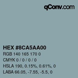 颜色代码: HEX #8CA5AA00 | qconv.com