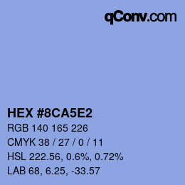 カラーコード: HEX #8CA5E2 | qconv.com