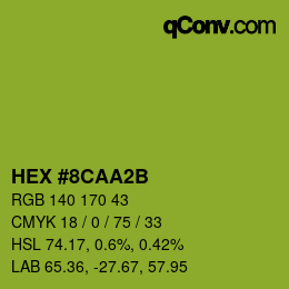 Color code: HEX #8CAA2B | qconv.com