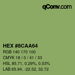 Código de color: HEX #8CAA64 | qconv.com