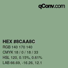 Color code: HEX #8CAA8C | qconv.com
