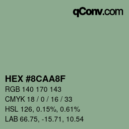 Código de color: HEX #8CAA8F | qconv.com