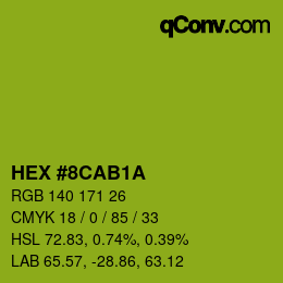 Color code: HEX #8CAB1A | qconv.com