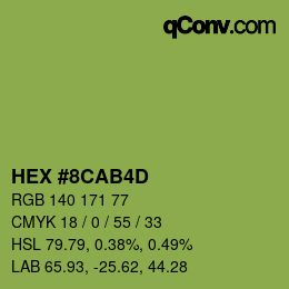 カラーコード: HEX #8CAB4D | qconv.com