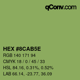 颜色代码: HEX #8CAB5E | qconv.com
