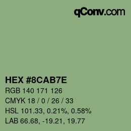 Color code: HEX #8CAB7E | qconv.com