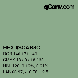 Color code: HEX #8CAB8C | qconv.com