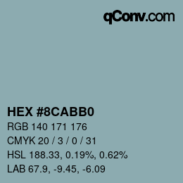 Color code: HEX #8CABB0 | qconv.com