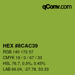 Color code: HEX #8CAC39 | qconv.com