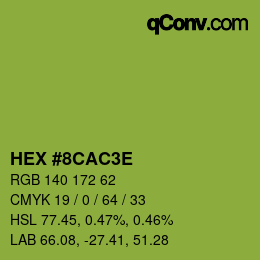 Código de color: HEX #8CAC3E | qconv.com