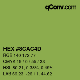 颜色代码: HEX #8CAC4D | qconv.com