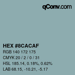 Color code: HEX #8CACAF | qconv.com