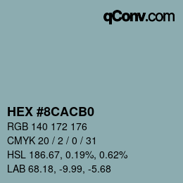 Color code: HEX #8CACB0 | qconv.com