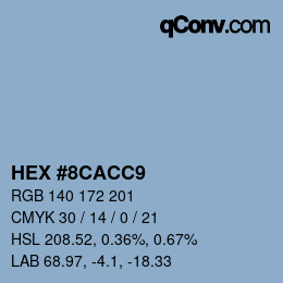 カラーコード: HEX #8CACC9 | qconv.com