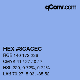 カラーコード: HEX #8CACEC | qconv.com