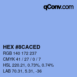 Color code: HEX #8CACED | qconv.com