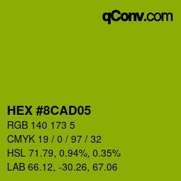 Color code: HEX #8CAD05 | qconv.com