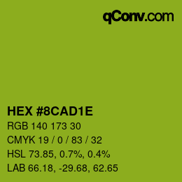 Color code: HEX #8CAD1E | qconv.com