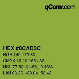 Color code: HEX #8CAD3C | qconv.com