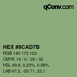 颜色代码: HEX #8CAD7B | qconv.com