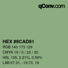 颜色代码: HEX #8CAD81 | qconv.com