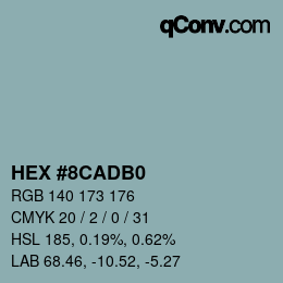 Color code: HEX #8CADB0 | qconv.com