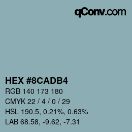 Color code: HEX #8CADB4 | qconv.com