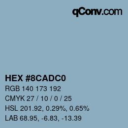 颜色代码: HEX #8CADC0 | qconv.com