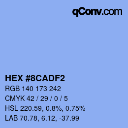 Color code: HEX #8CADF2 | qconv.com