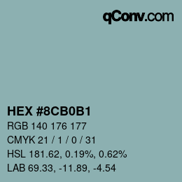 颜色代码: HEX #8CB0B1 | qconv.com