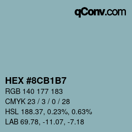 Farbcode: HEX #8CB1B7 | qconv.com