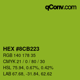 Color code: HEX #8CB223 | qconv.com