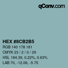 颜色代码: HEX #8CB2B5 | qconv.com