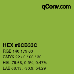 Color code: HEX #8CB33C | qconv.com