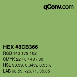 Color code: HEX #8CB366 | qconv.com