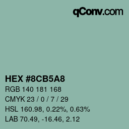 Color code: HEX #8CB5A8 | qconv.com